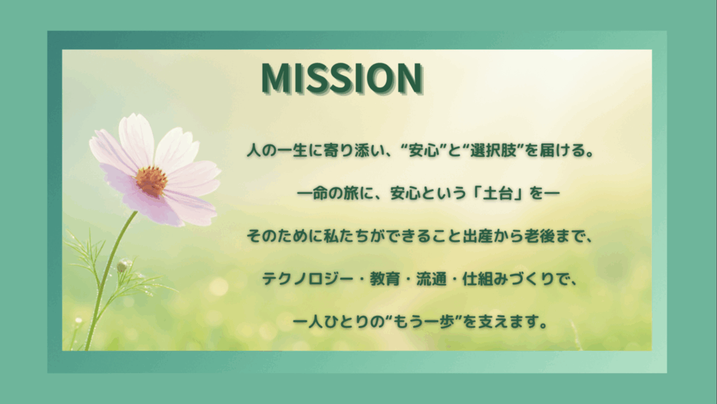 Cradle to Grave株式会社のミッション説明画像